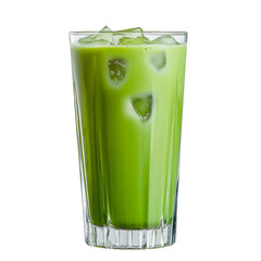 Refreshing green drink in a tall glass with ice, perfect for summer enjoyment.