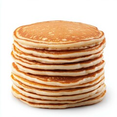 Delicious stack of pancakes with maple syrup on a white background perfect for breakfast lovers