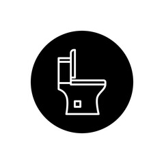Obraz premium Vector toilet icon, toilet seat symbol flat design.