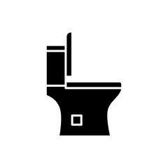 Vector toilet icon, toilet seat symbol flat design.