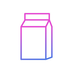 Boxed milk vector icon, flat design liquid milk symbol.