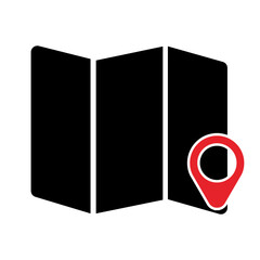 map symbol or location icon isolated on transparent background