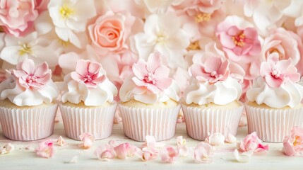 Elegant Cupcakes with Floral Decorations