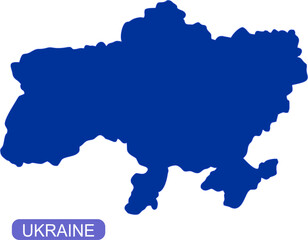 Map of Ukraine outline in solid color