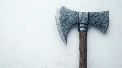 Worn details of anongsysamoud battle axe isolated on clean background for historical art gigapixel standard scale