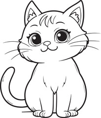 Obraz premium cat line art vector on white background