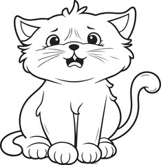 Obraz premium cat line art vector on white background