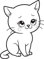 Obraz premium cat line art vector on white background