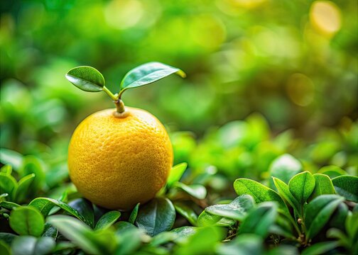 Limonia Fruit, Feronia limonia, Wood Apple, Miniature Tilt-Shift Photography, Closeup, Natural Background