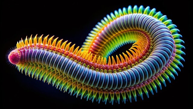 Microscopic Polychaeta Worm, Typhloscolex sp., Comb-Shaped Plates, Holoplankton, Annelida