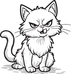 Obraz premium cat line art vector on white background