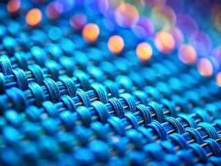 Obraz premium Miniature Blue Fabric Texture Background: Tilt-Shift Photography