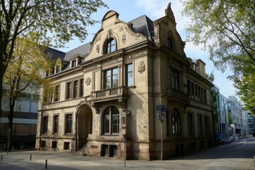 Fototapeta premium B?rogeb?ude - Bank in Frankfurt, Generative AI