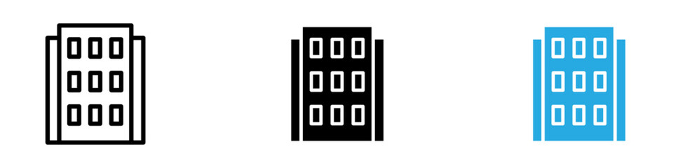Apartment icon black white vector outline