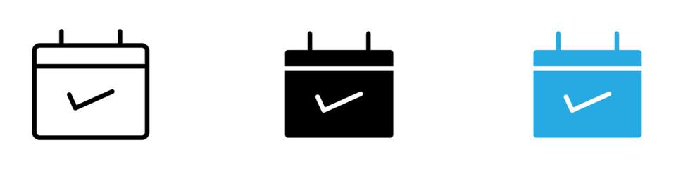 Appointment icon black white vector outline