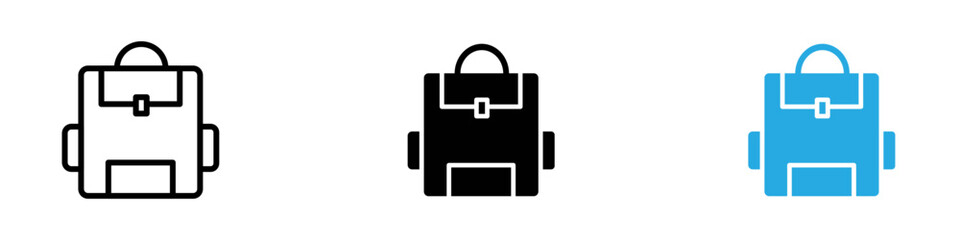 Backpack icon black white vector outline