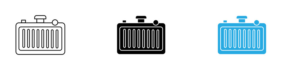 Car radiator Icon black white vector outline