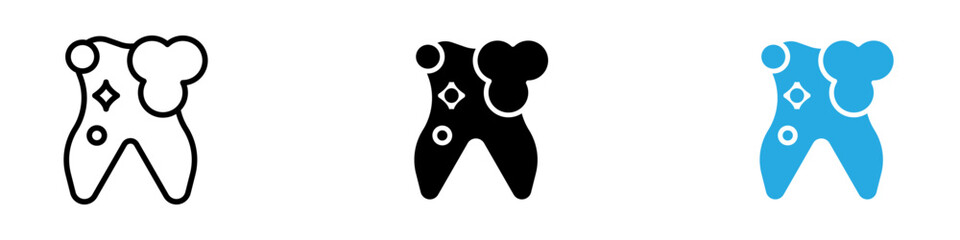 clean tooth icon black white vector outline