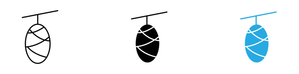 Cocoon icon black white vector outline