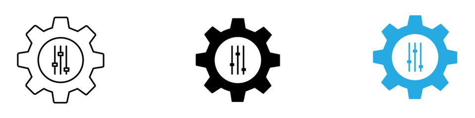 Customization icon black white vector outline