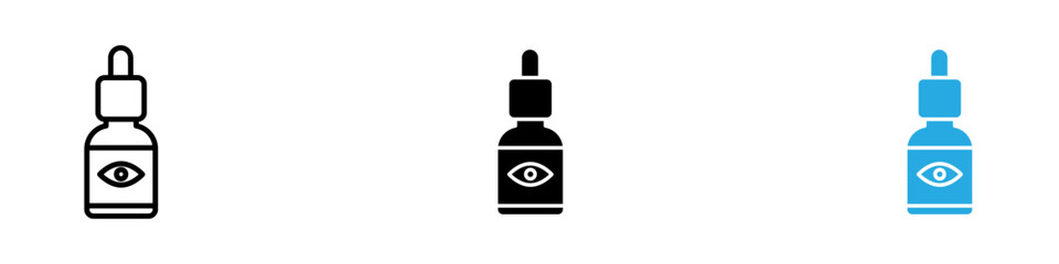 Eye drop icon black white vector outline