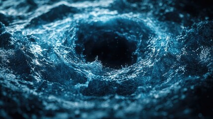 Fototapeta premium Abstract swirling blue water vortex image