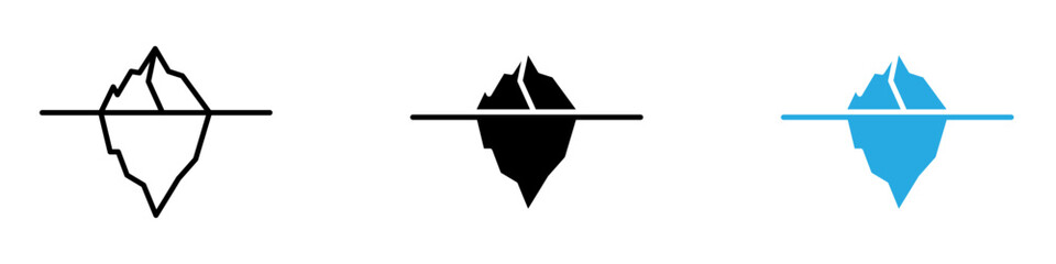 Iceberg Icon black white vector outline