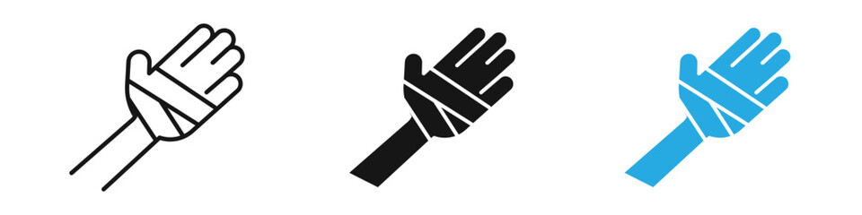 Injury icon black white vector outline