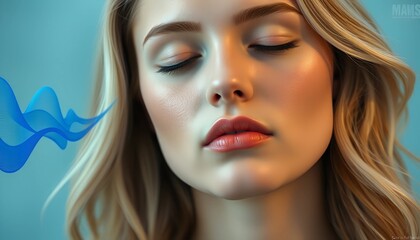 Naklejka premium Serene Soundscapes: Alpha Waves and Soothing Music for Memory and Focus Enhancement