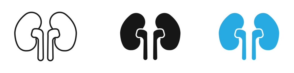 Kidney icon black white vector outline