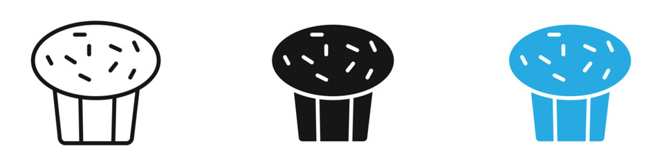 Muffin icon black white vector outline
