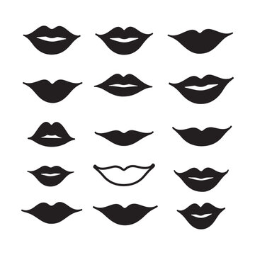 lips silhouette vector art illustration 