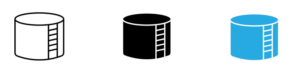 Oil storage icon black white vector outline