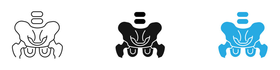 Pelvis icon black white vector outline