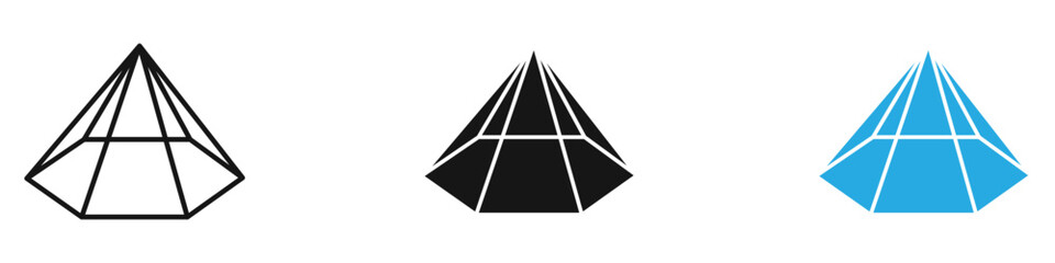 Prism icon black white vector outline