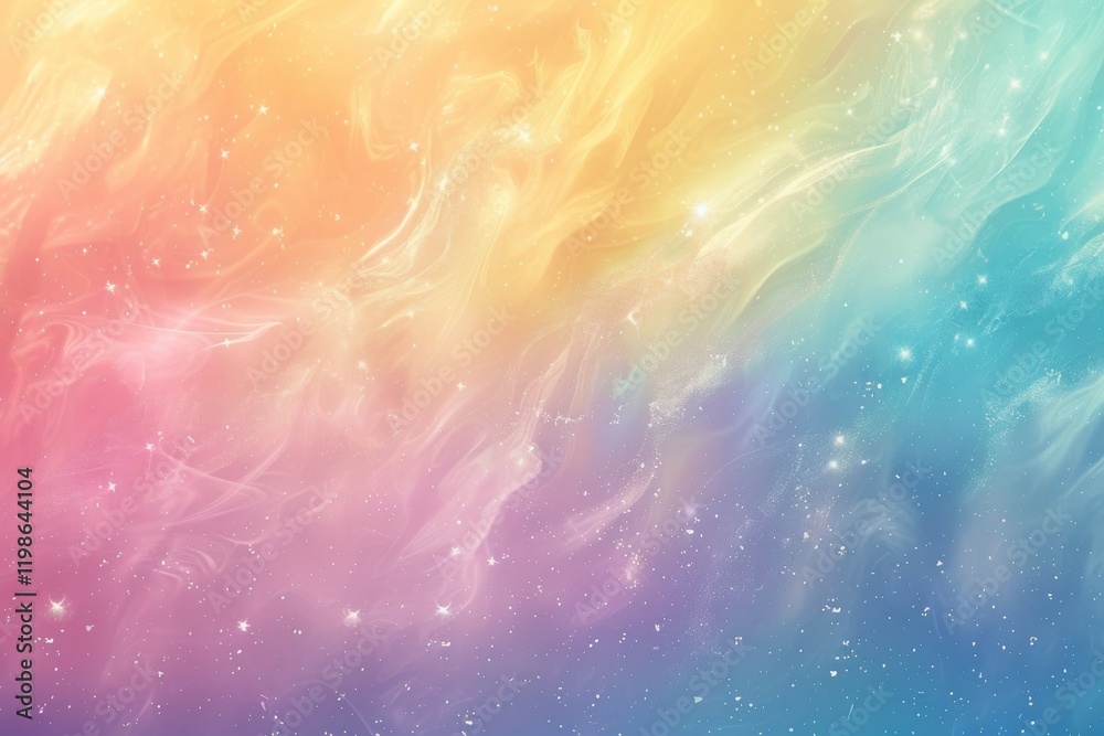 Poster soft rainbow gradient with shimmery overlay creating an enchanting backdrop ideal for artistic proje
