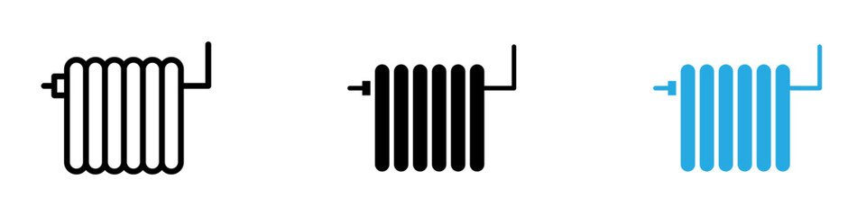 Radiator icon black white vector outline