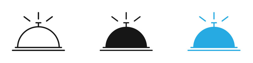 Reception bell icon black white vector outline