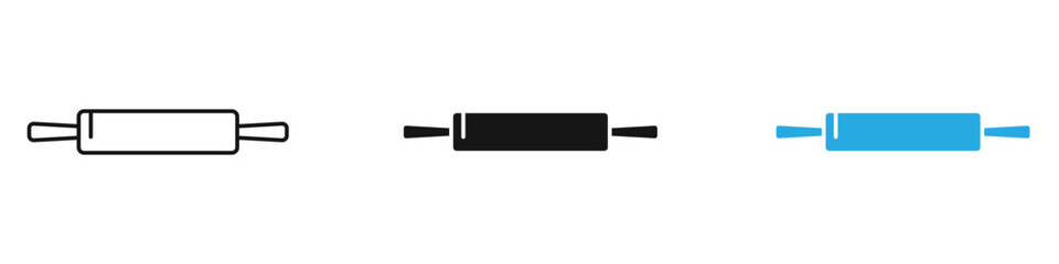 Rolling pin icon black white vector outline