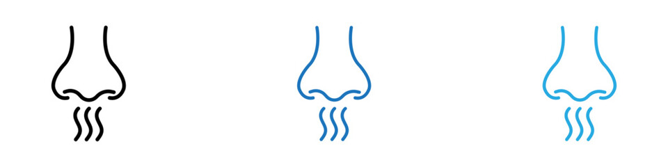 Runny nose icon black white vector outline