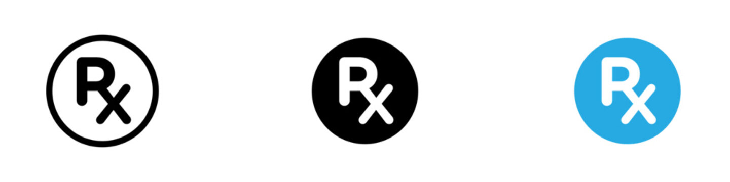 RX icon black white vector outline