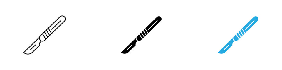 Scalpel icon black white vector outline