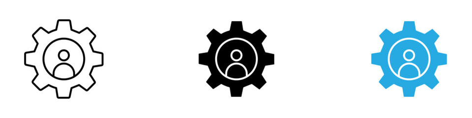 Skills icon black white vector outline