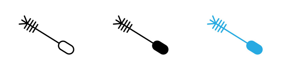 Toilet brush icon black white vector outline