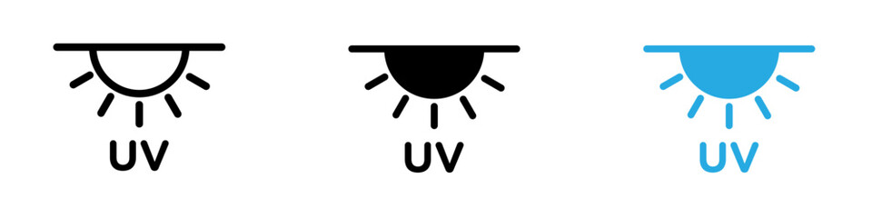 UV icon black white vector outline