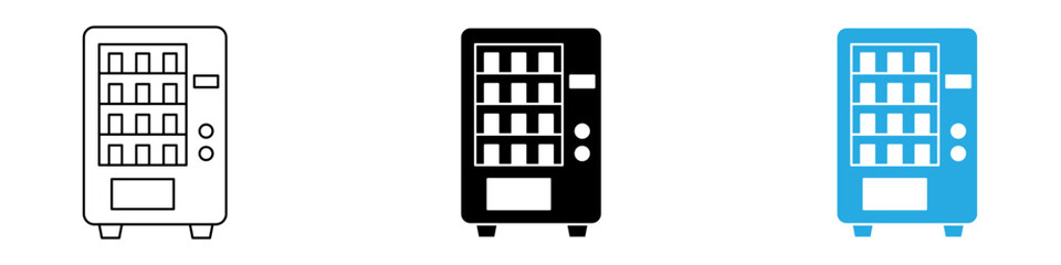 Vending machine icon black white vector outline