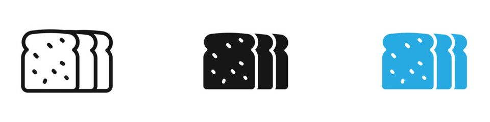 White bread icon black white vector outline