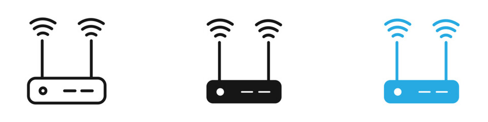 Wifi modem icon black white vector outline