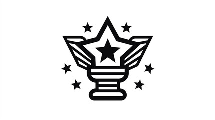 Award trophy featuring star design with decorative elements symbolizing achievement and recognition in events