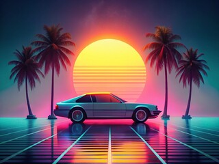 Minimalist Retro Futuristic Gradient Wallpaper: Soft Neon Blend Contemporary Art Background